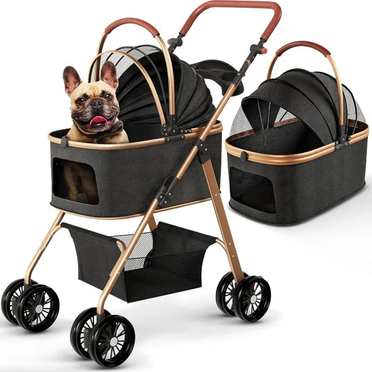 Dog, Cat Stroller – Zipperless Entry, Easy Fold