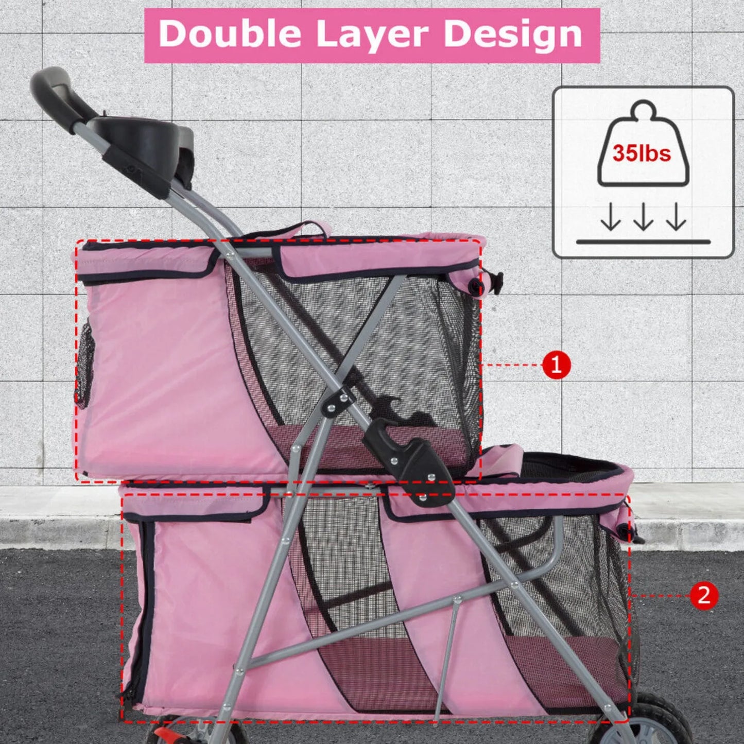 Pet Stroller for Small Medium Dogs