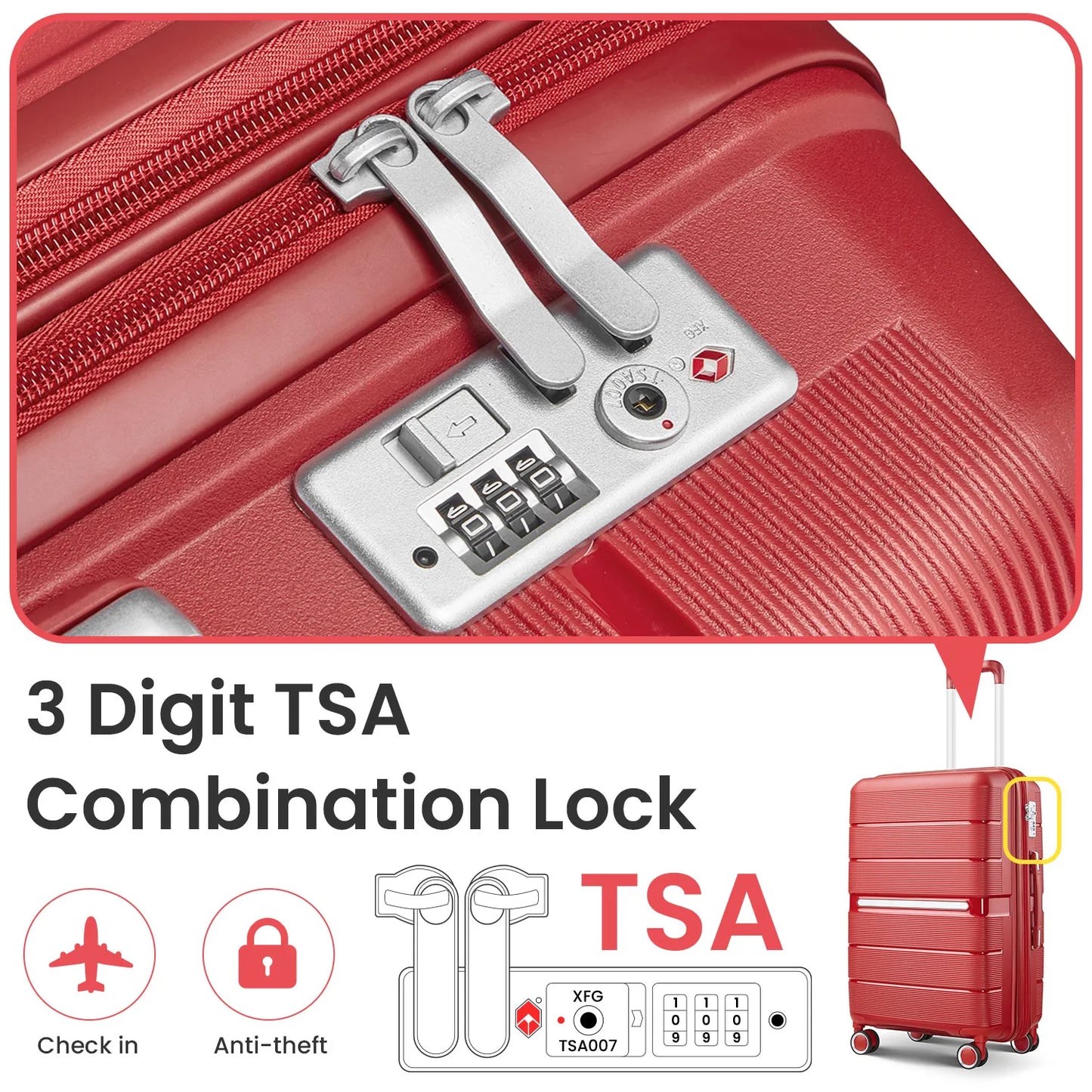 4 Piece (14/20/24/28) DurableTravel Companion with Lock