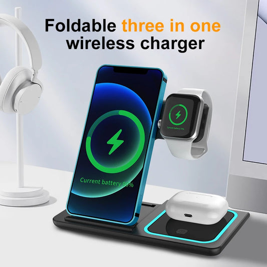 Magnetic three in one wireless charging  stand