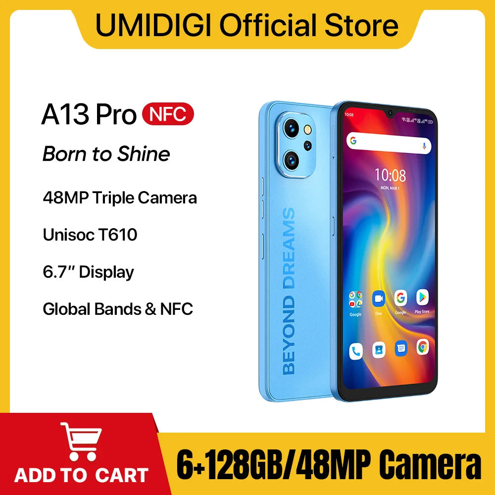 A13 Pro Android Smartphone Triple Camera