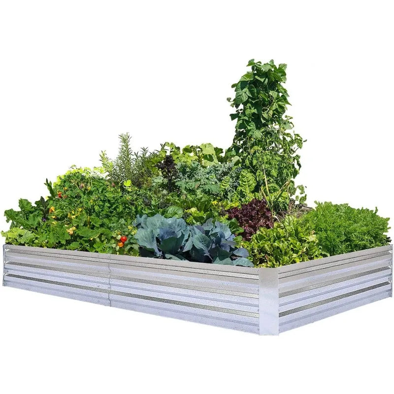 Large Metal Planter Box , Flower, Herb, 8x4x1ft