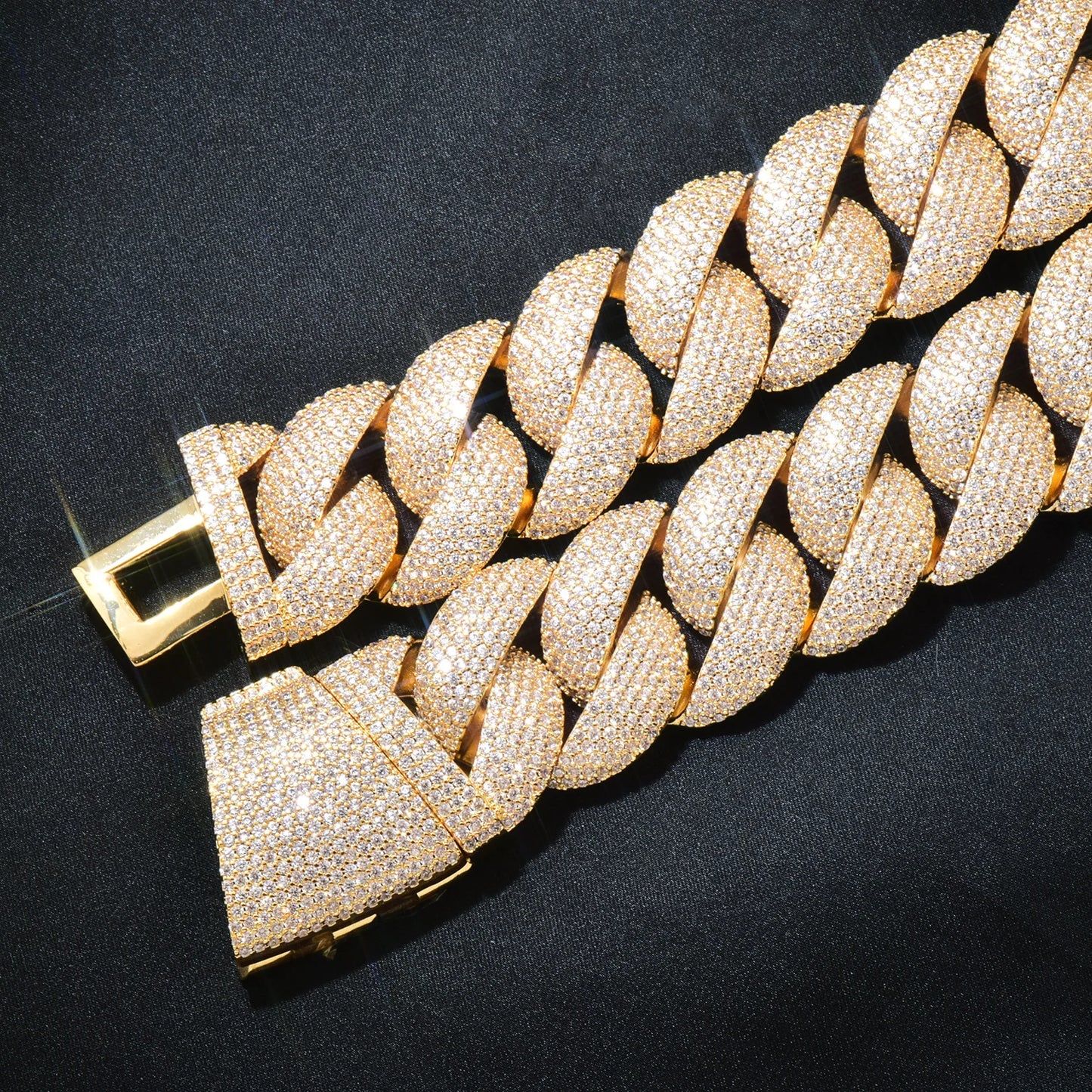 Men's Chain Coper Zircon Gold Color Thick Link - All About Variety