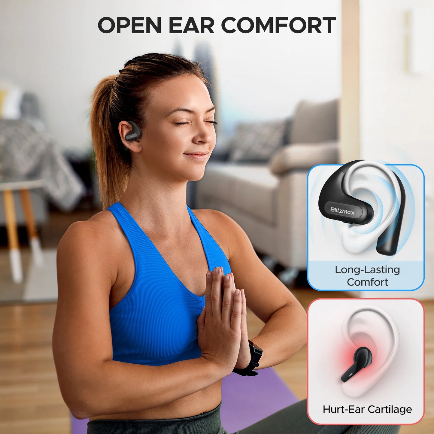 Open-Back Audio Bluetooth  Earphones for Sports Running