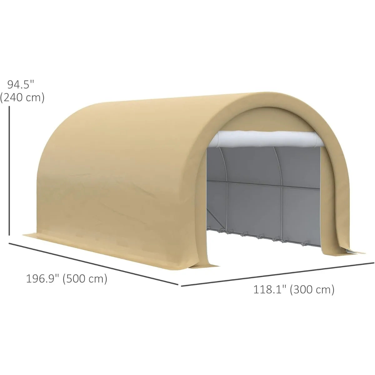 10' x 16'  Storage Tent with Large Zippered Door