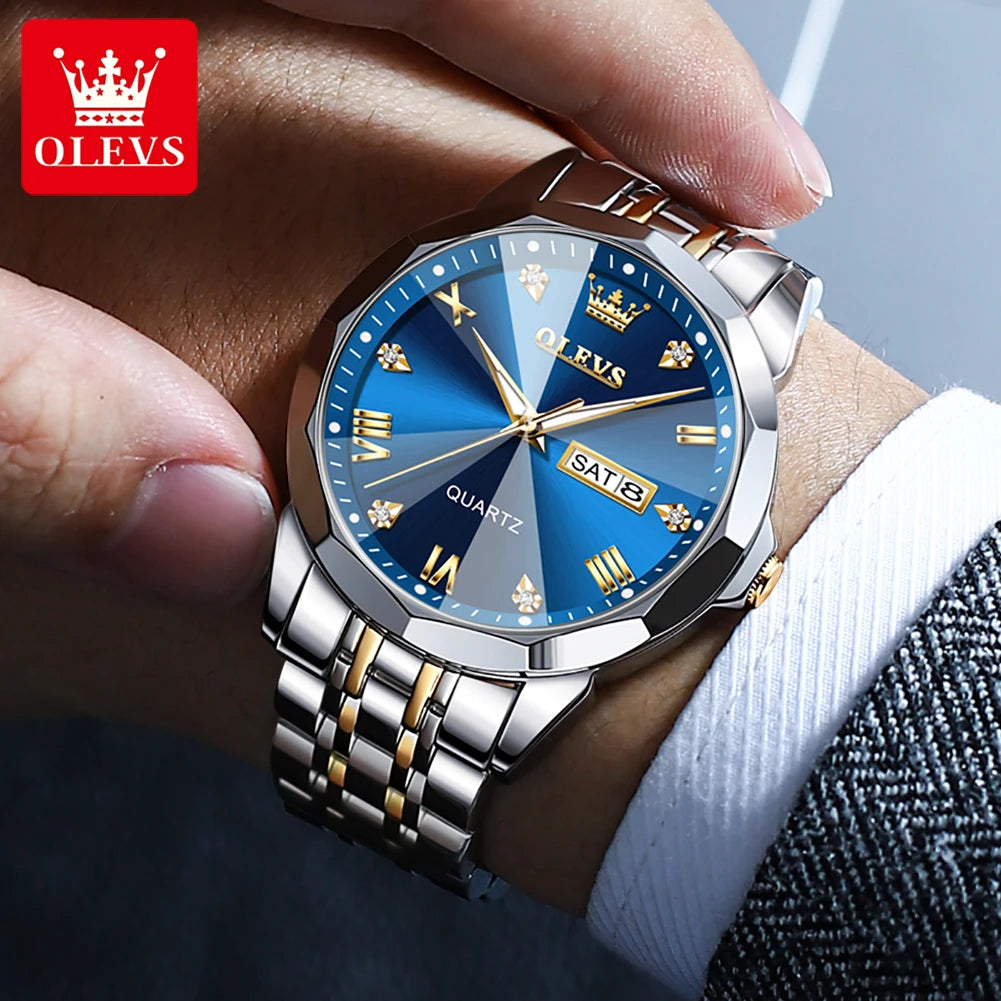 Men's Mirror Quartz Waterproof Luminous Stainless Steel Wristwatch - All About Variety