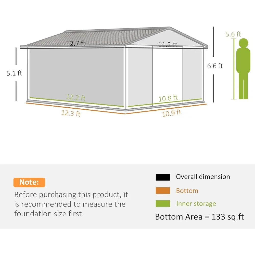 11 'x 13' outdoor storage shed - All About Variety