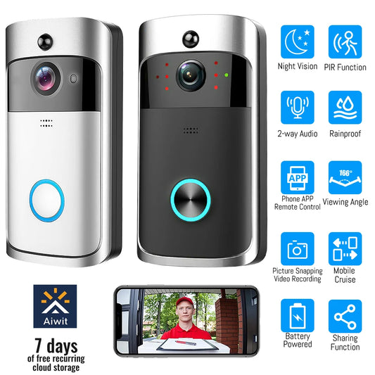 Smart WiFi Video Doorbell Intercom Security Alarm