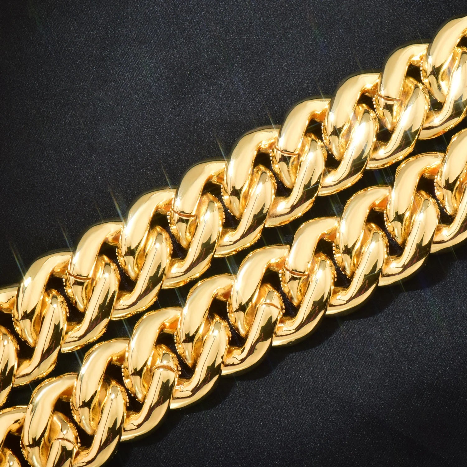 Men's Chain Coper Zircon Gold Color Thick Link - All About Variety