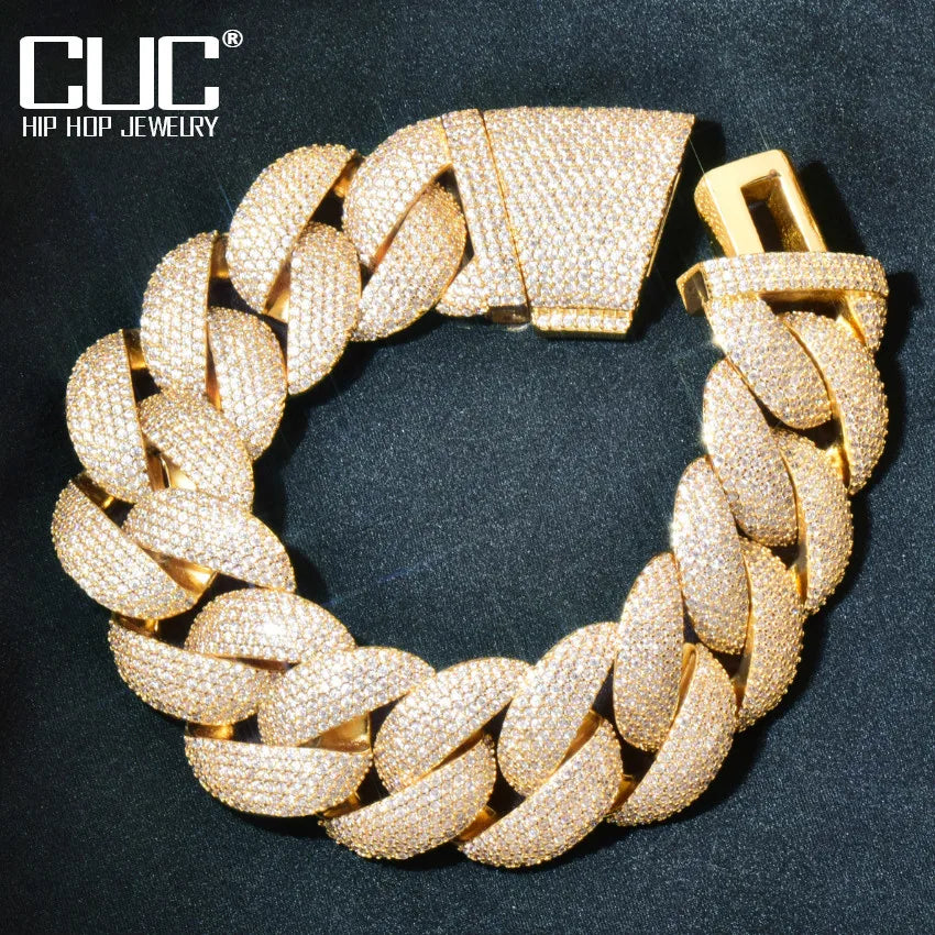 Men's Chain Coper Zircon Gold Color Thick Link - All About Variety