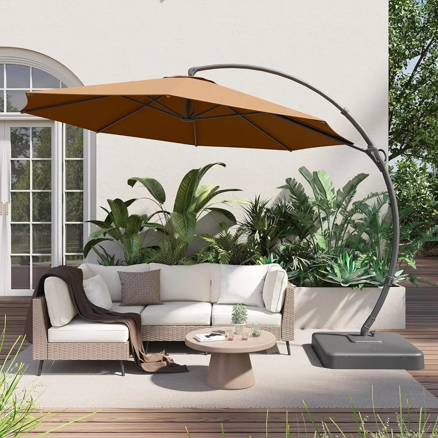 Outdoor Patio Parasol  Umbrella with 360° Swivel Design, - All About Variety