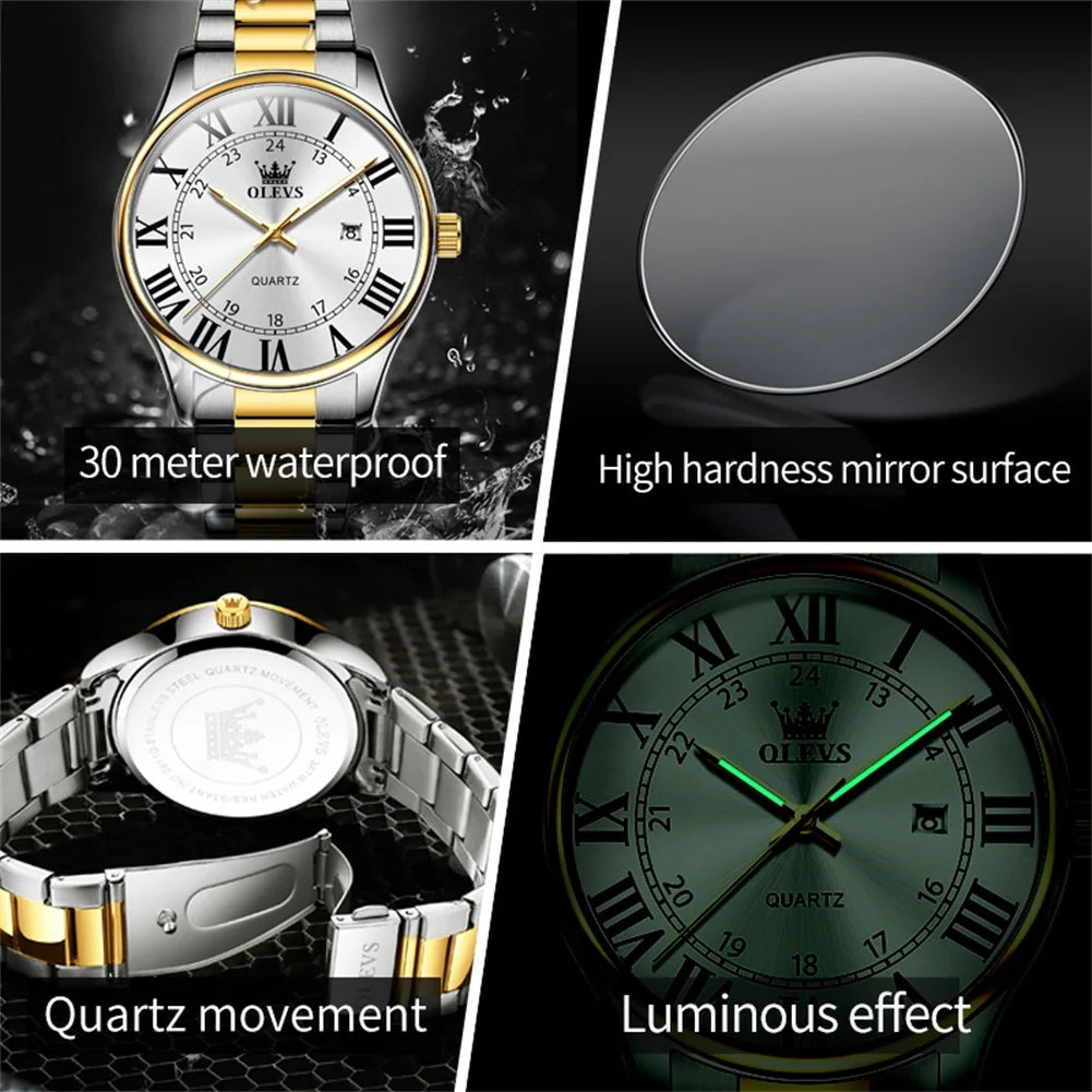 Quartz Stainless Steel Waterproof  Business Watch for Men - All About Variety