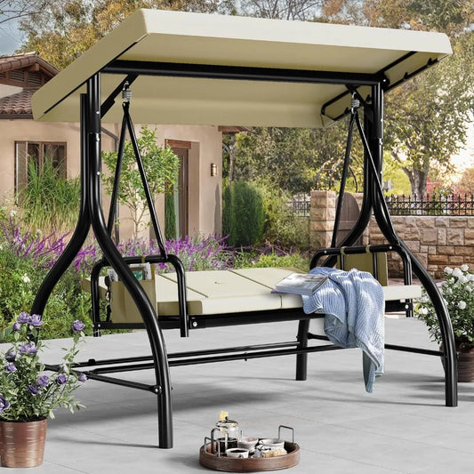 Outdoor Patio Swing Heavy Duty with Adjustable Canopy - All About Variety