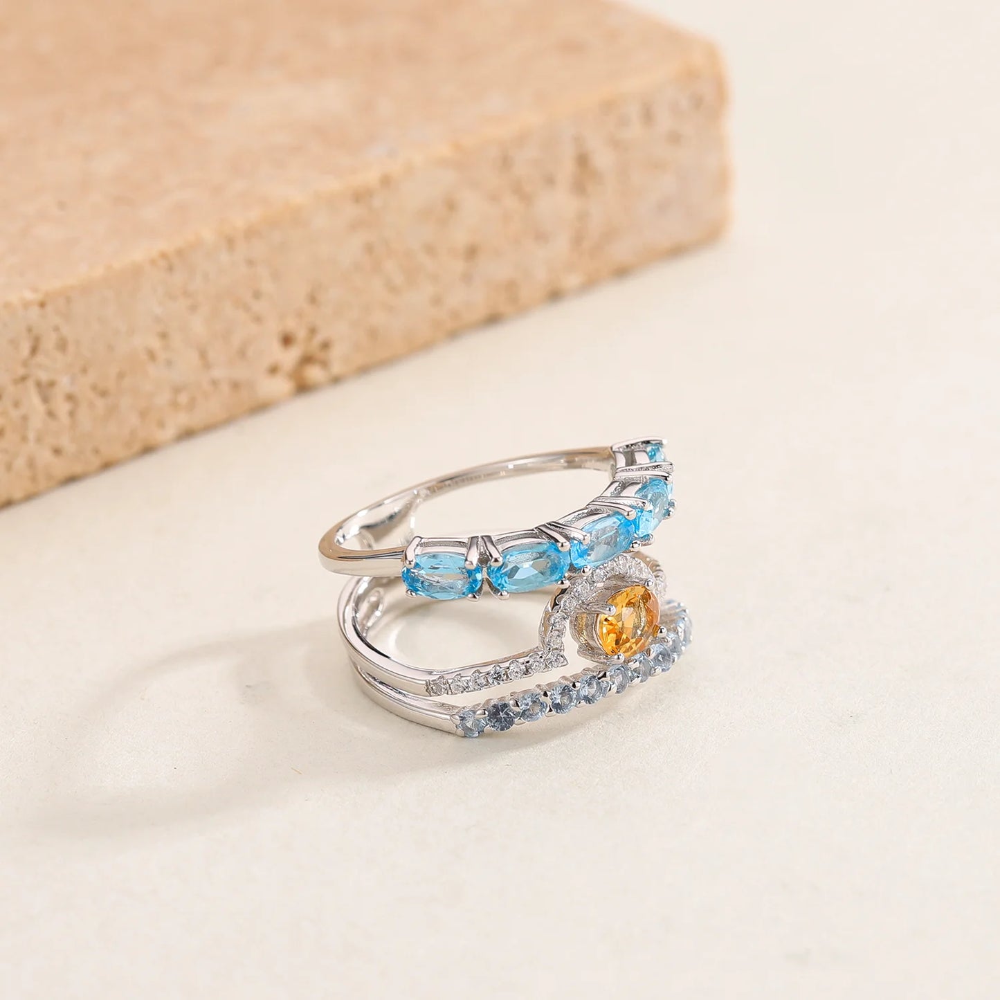 Birthstone Multi Gemstone Topaz  Ring - All About Variety