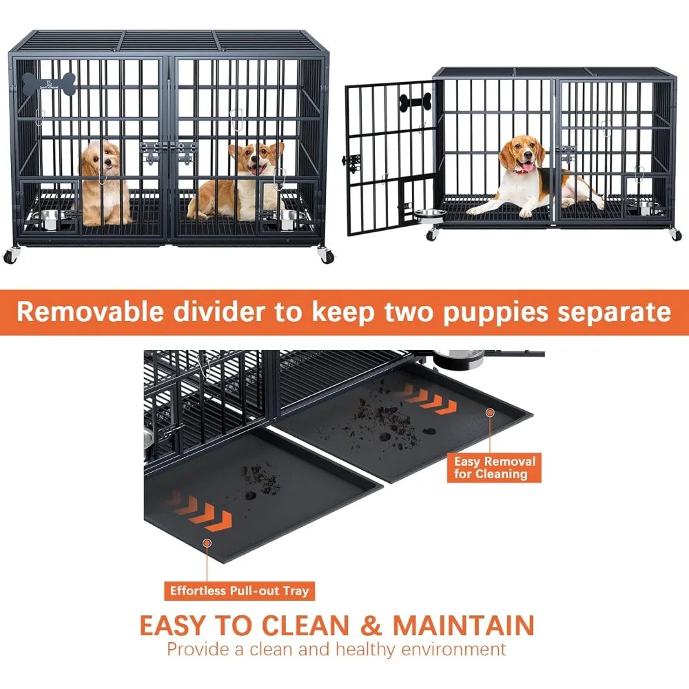 42 Inch All Metal  Stackable Dog Kennel