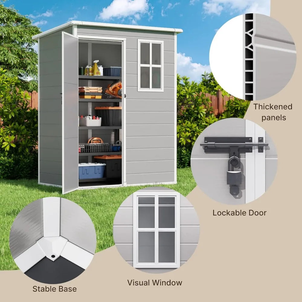 Outdoor Resin Storage Shed 5x3 FT