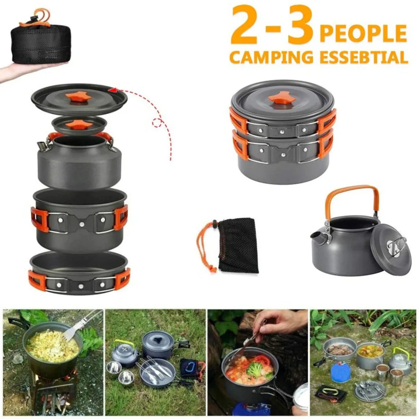 Camping Outdoor Aluminum Cooking Set