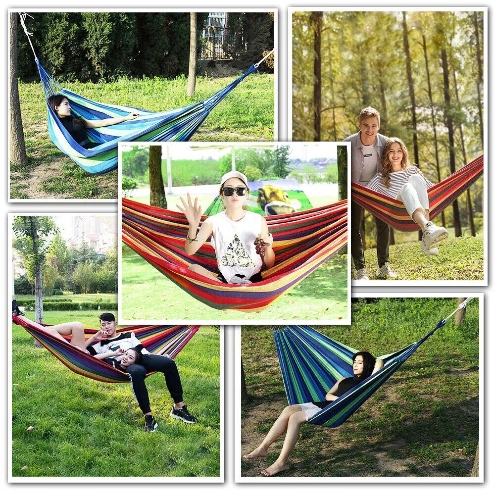 Adult Hammock Garden Swing Portable Canvas Hammock