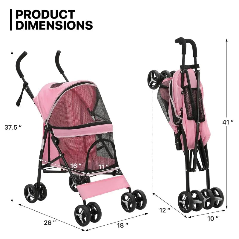 Easy-Fold Stroller with Sun Cover