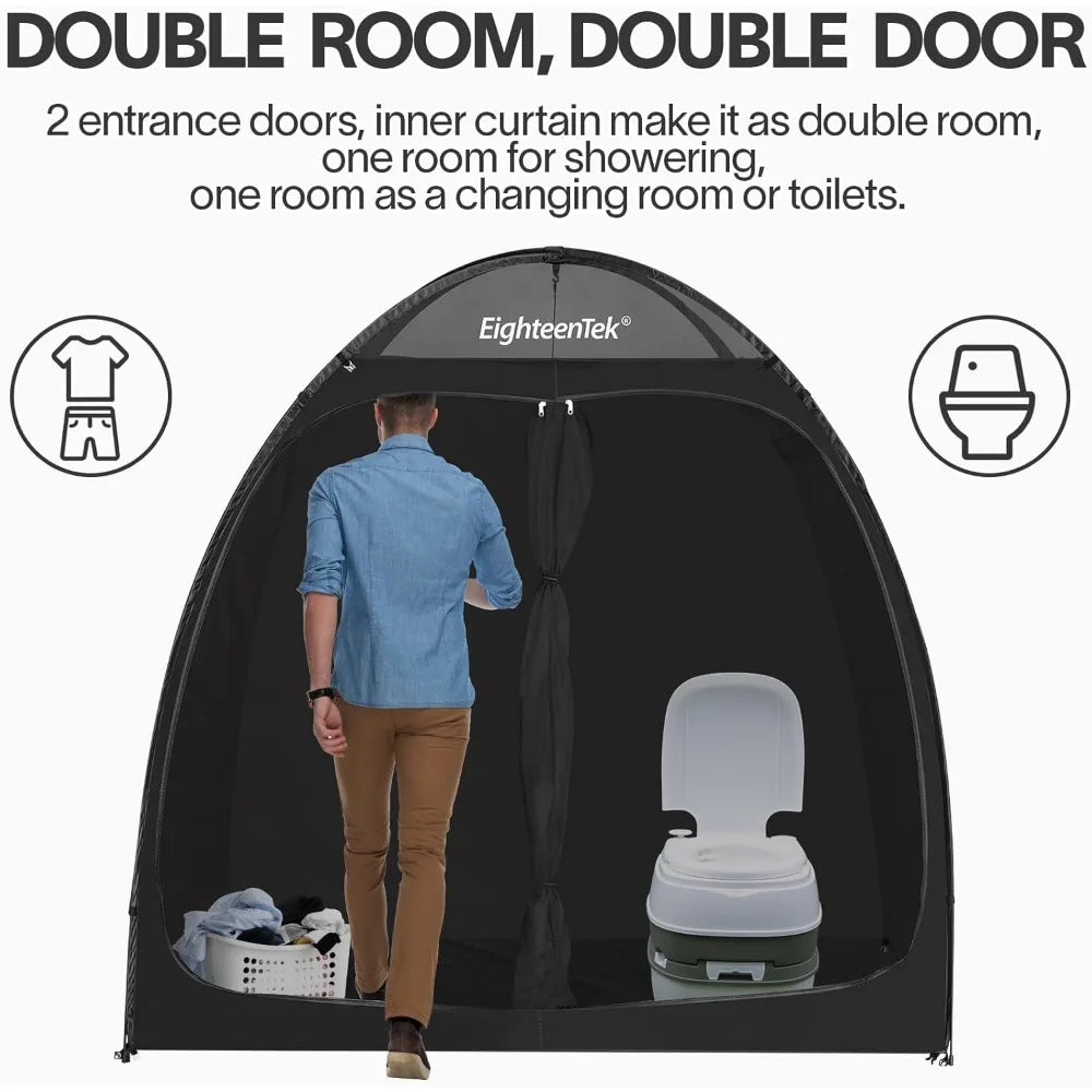 2 Rooms Outdoor Toilet Portable Privacy Dressing Shelter