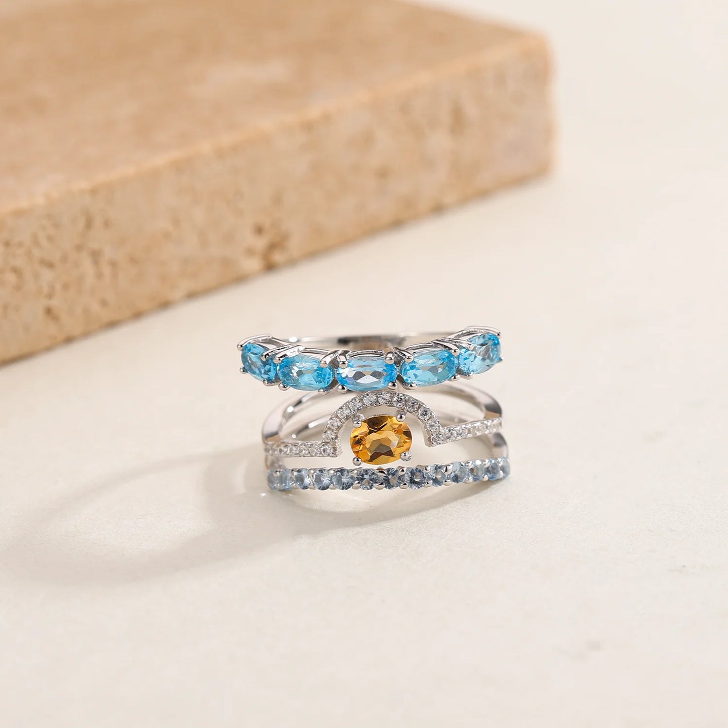 Birthstone Multi Gemstone Topaz  Ring - All About Variety