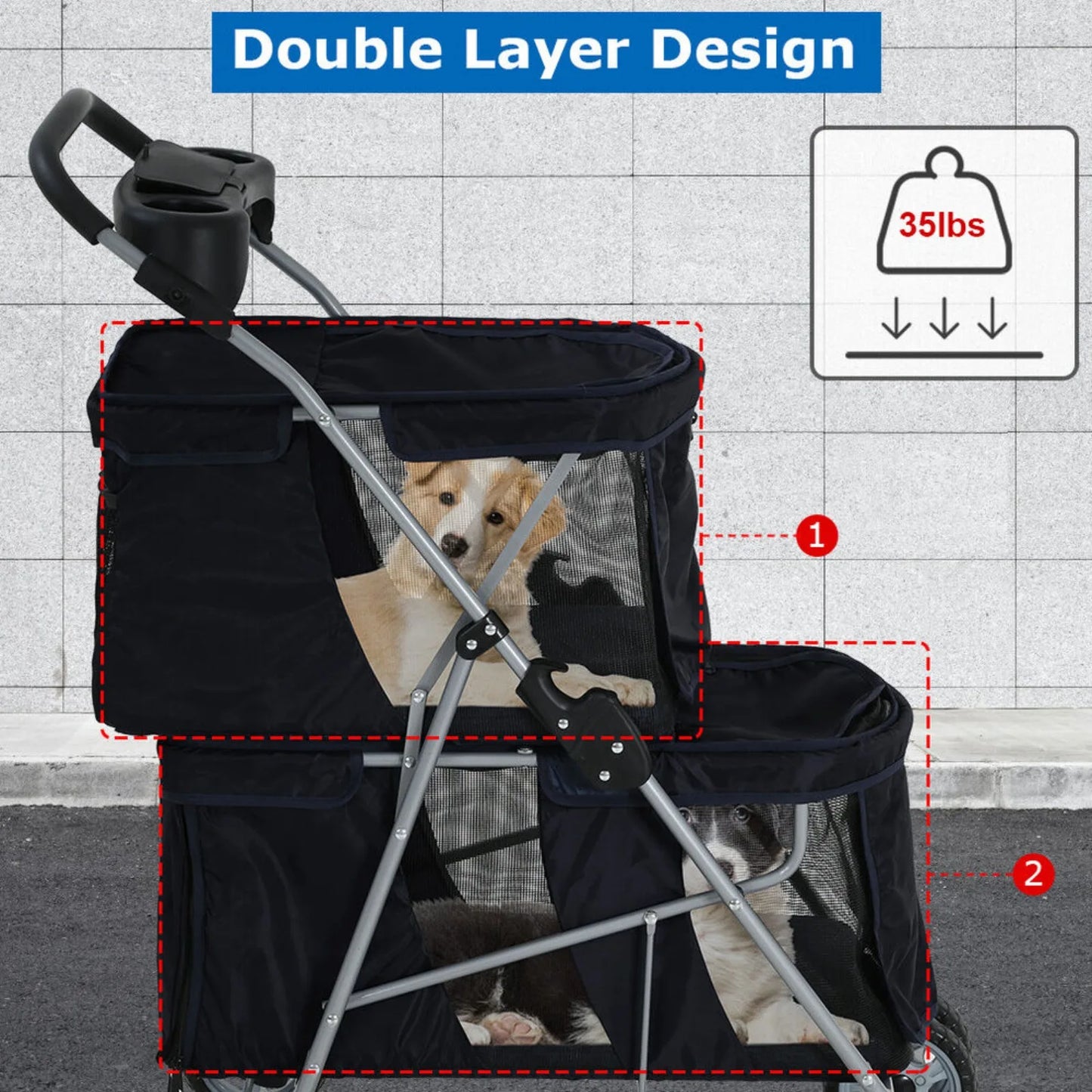 Pet Stroller for Small Medium Dogs