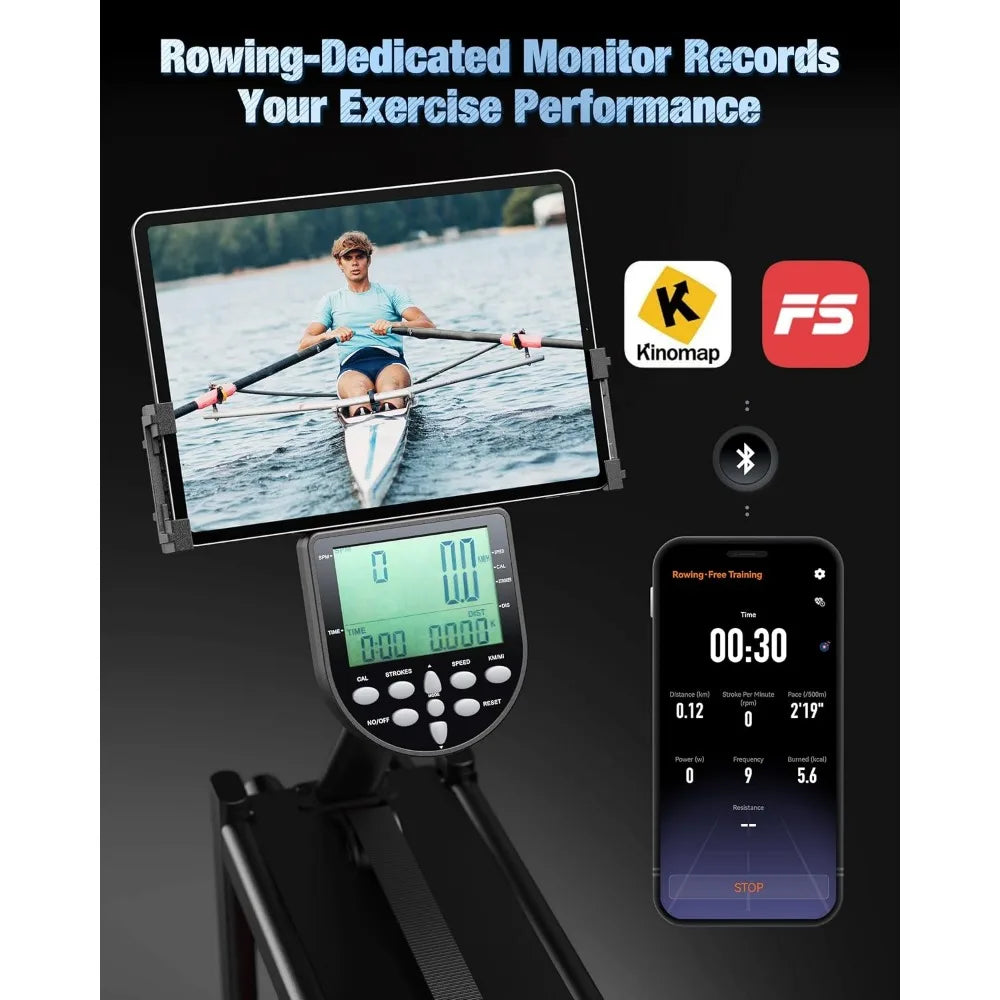 Foldable Rower for Home Use with Bluetooth