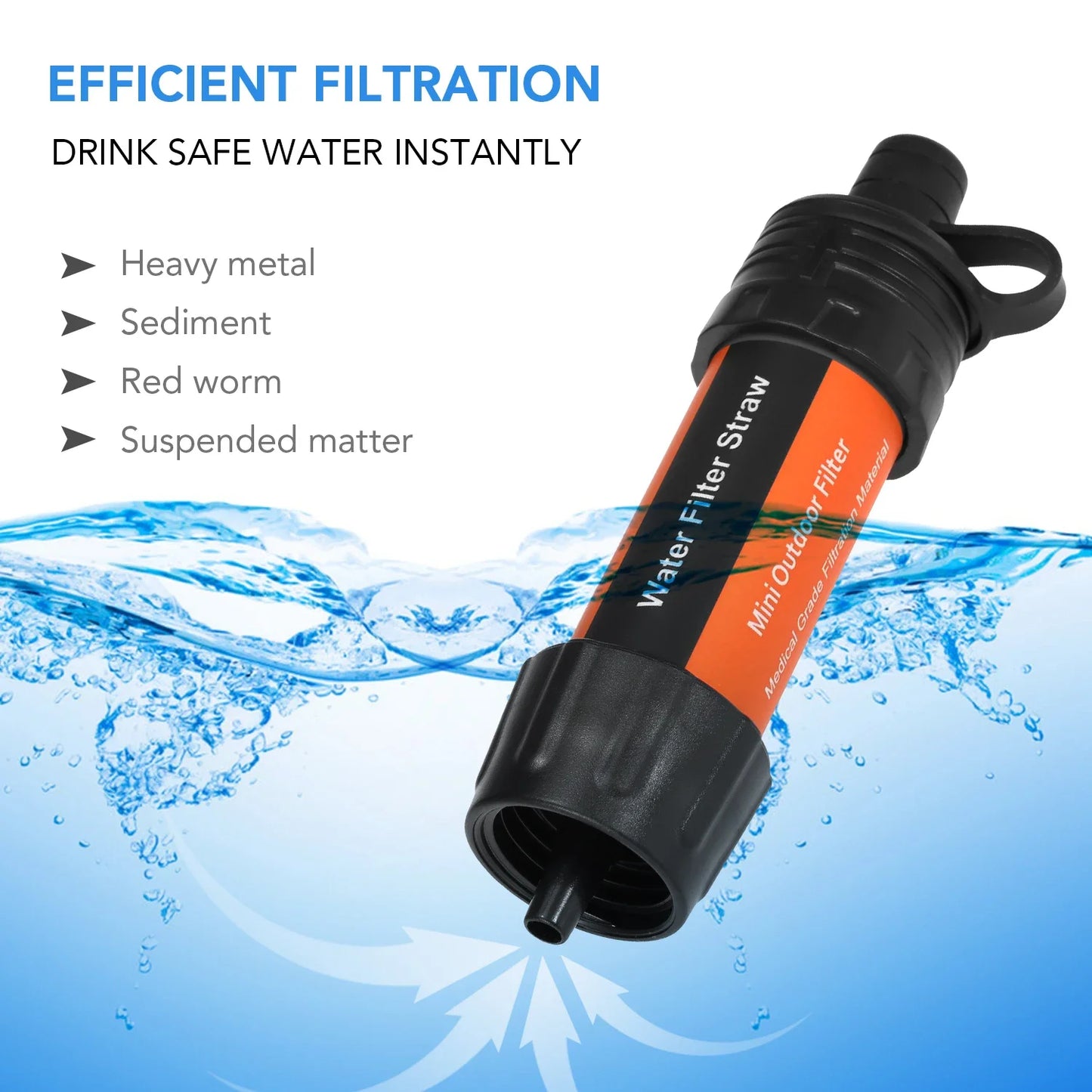 Outdoor Survival Water Filter Straw Camping Equipment