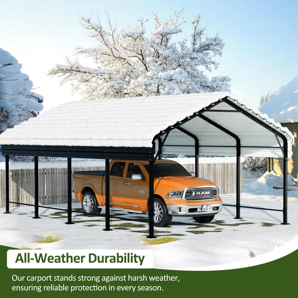 12X20 Carport  with Galvanized Steel Roof and Frame - All About Variety