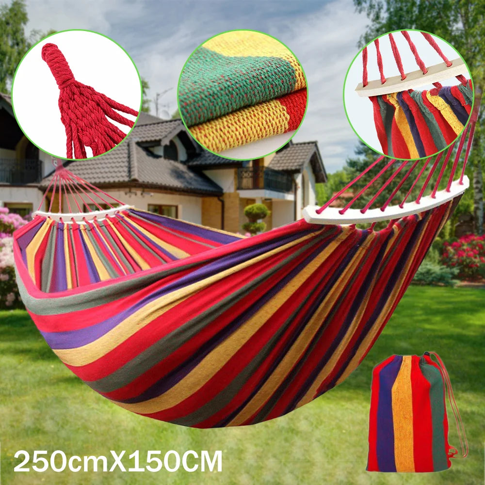 Adult Hammock Garden Swing Portable Canvas Hammock