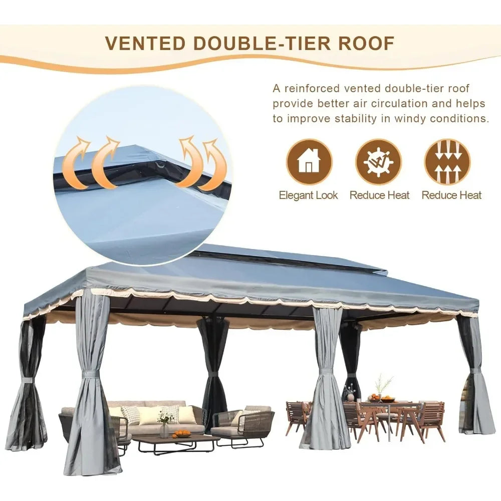 10x20 Gazebo, Double Roof - All About Variety