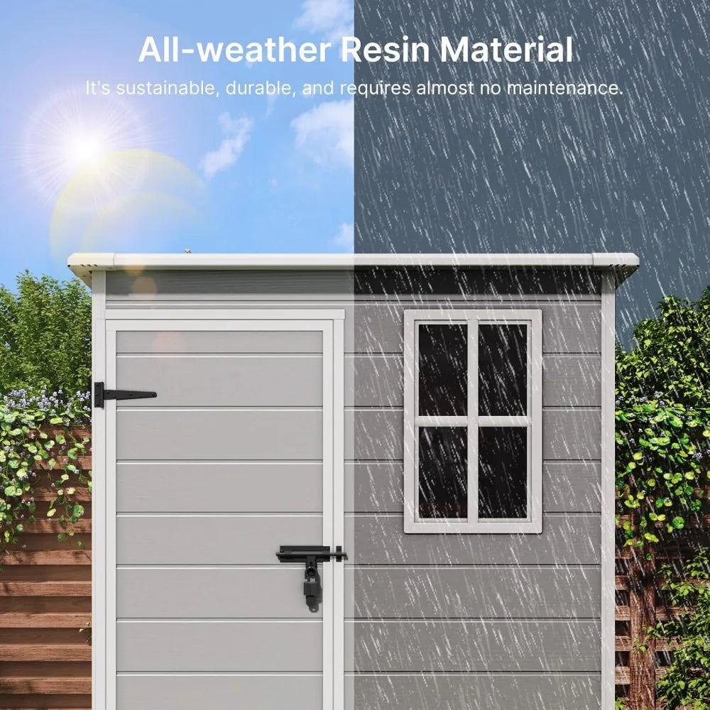 Outdoor Resin Storage Shed 5x3 FT