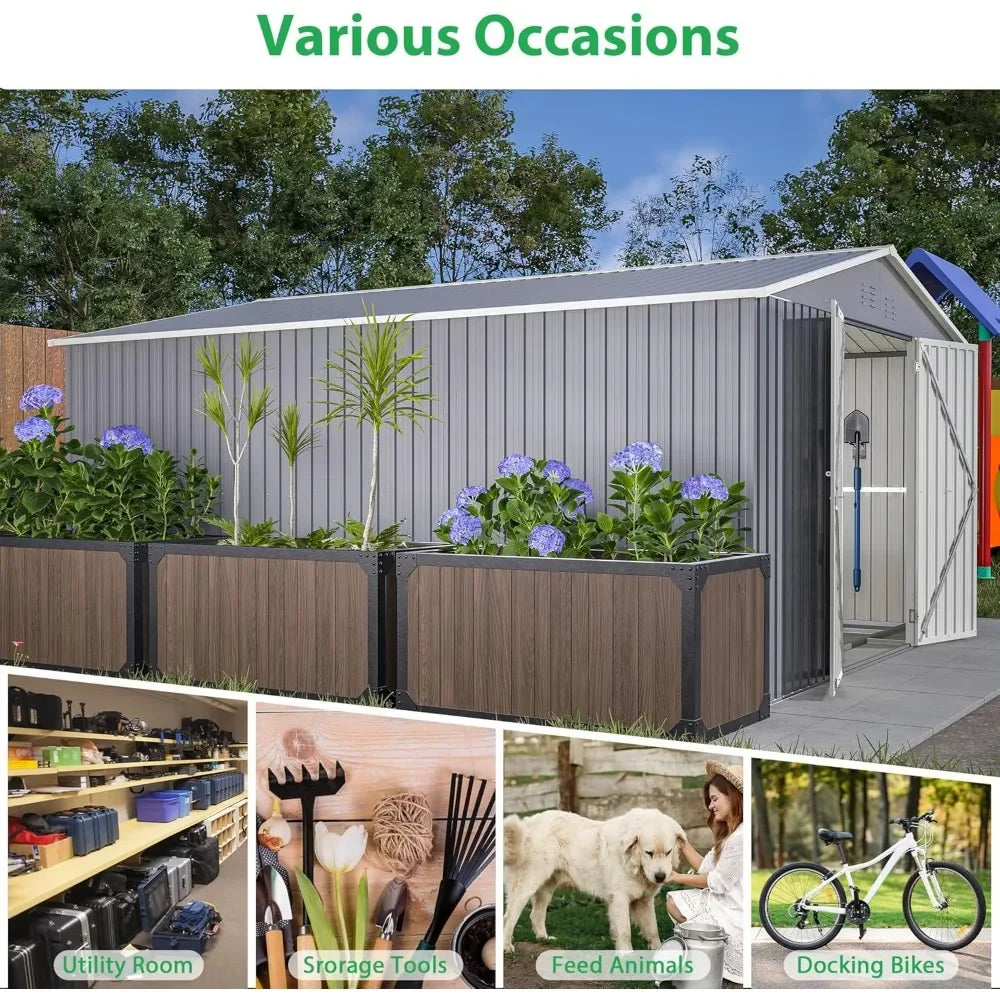 11x13 Metal utility shed storage with locking doors - All About Variety