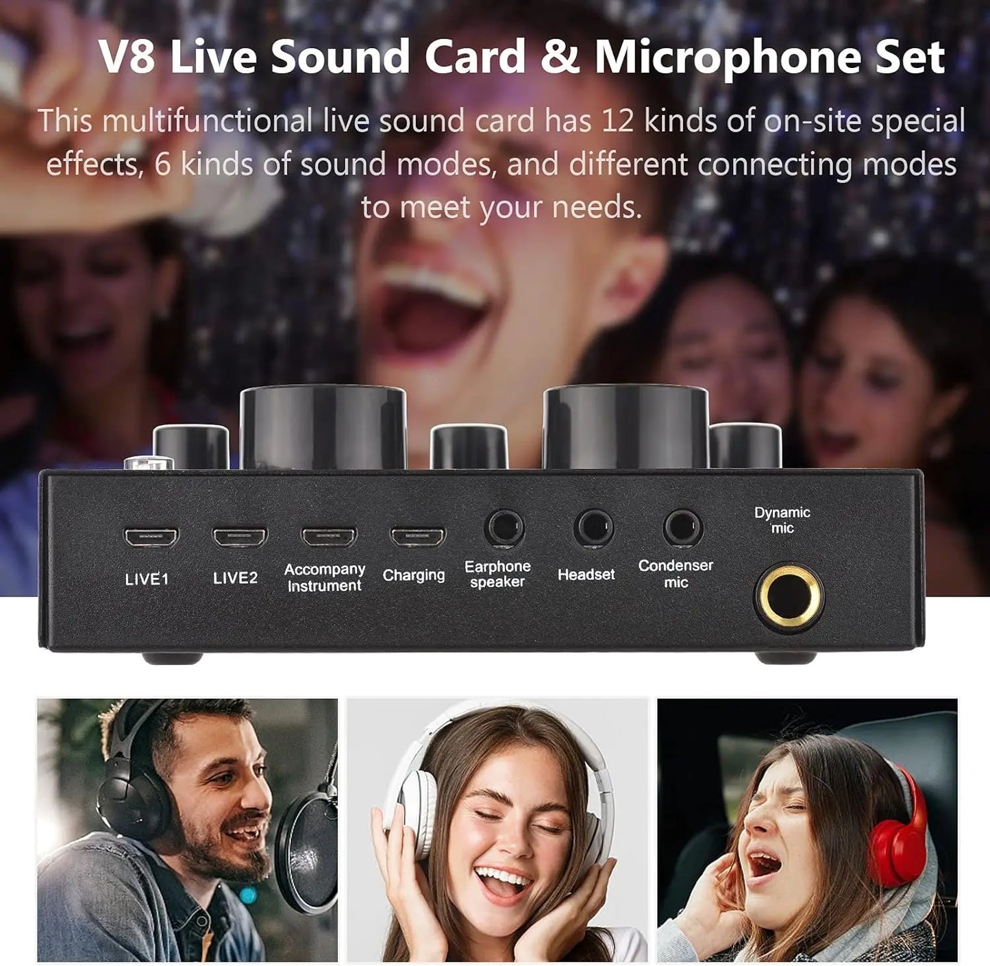 Live Sound card audio mixer with Speech converter