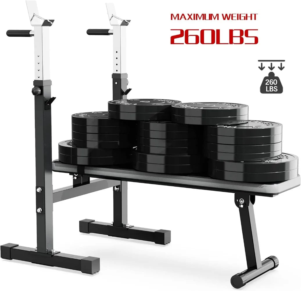 Adjustable Weight Bench Press with Squat Rack