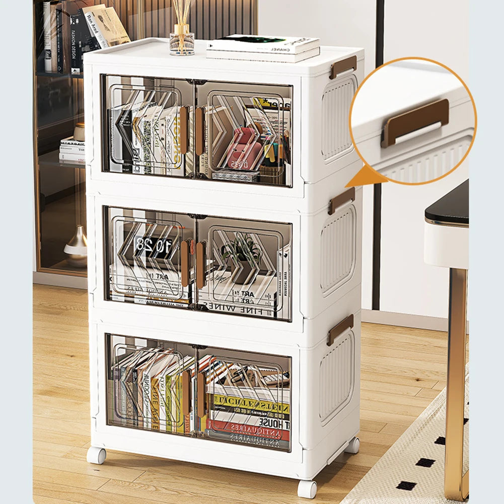 Stackable Storage Bins with Lids, Doors & wheels