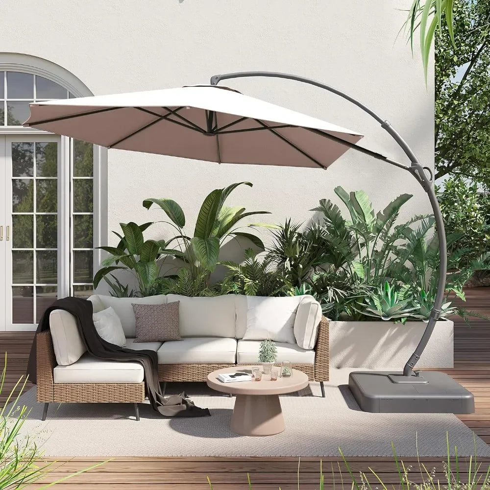 Outdoor Patio Parasol  Umbrella with 360° Swivel Design, - All About Variety