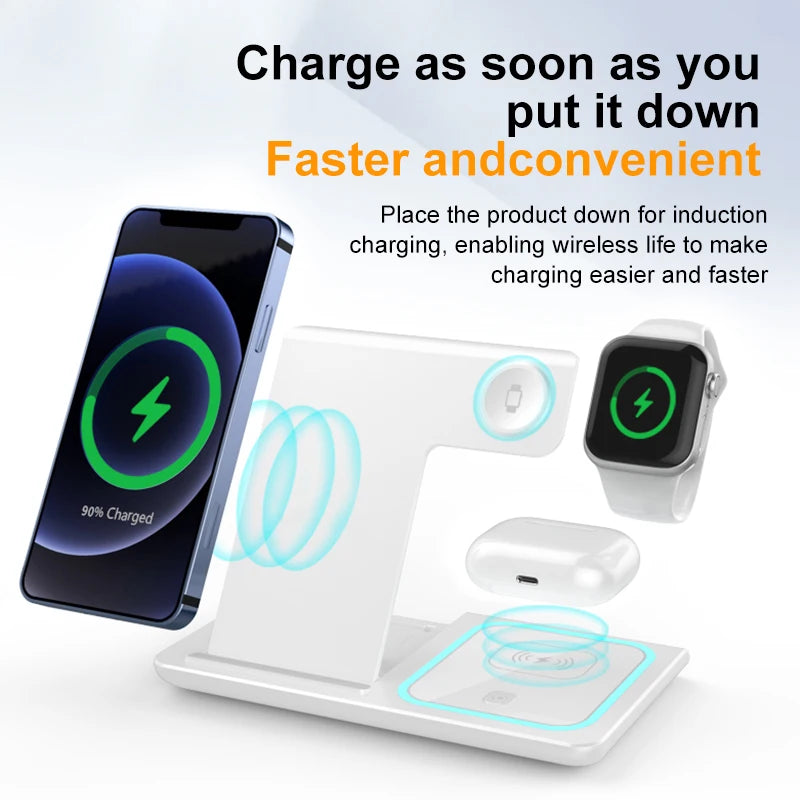 Magnetic three in one wireless charging  stand