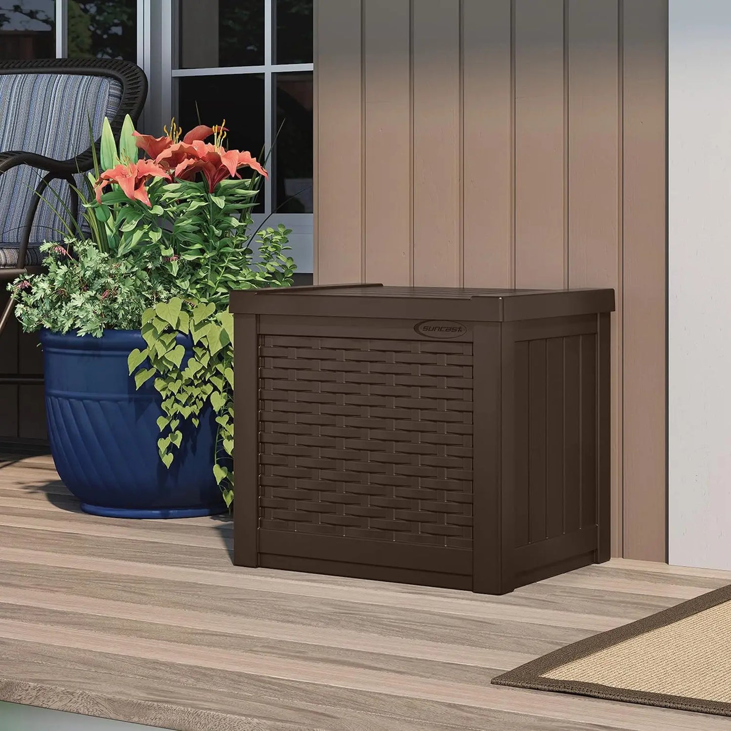 22-Gallon Deck Box  Storage Container and Seat