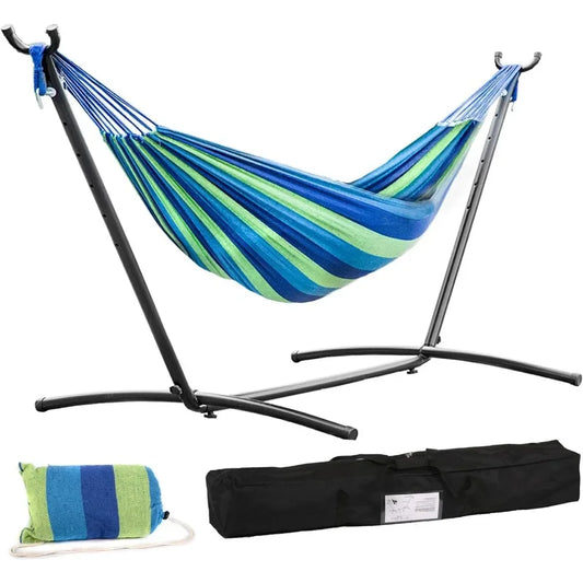 Double Portable Hammock Heavy Duty Steel Stand