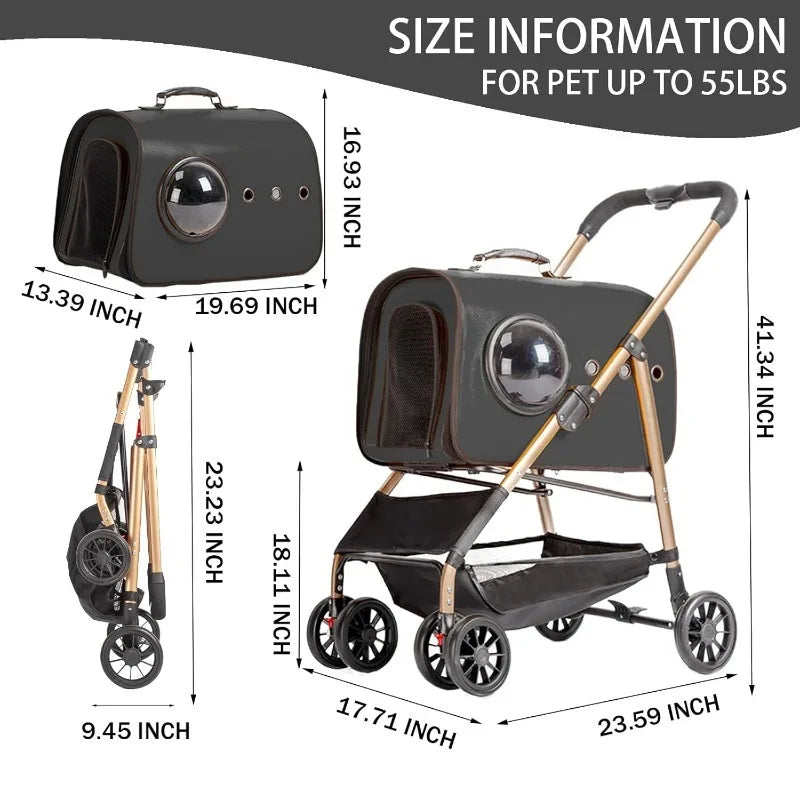 3 in 1 Stroller for Medium, Small Dogs