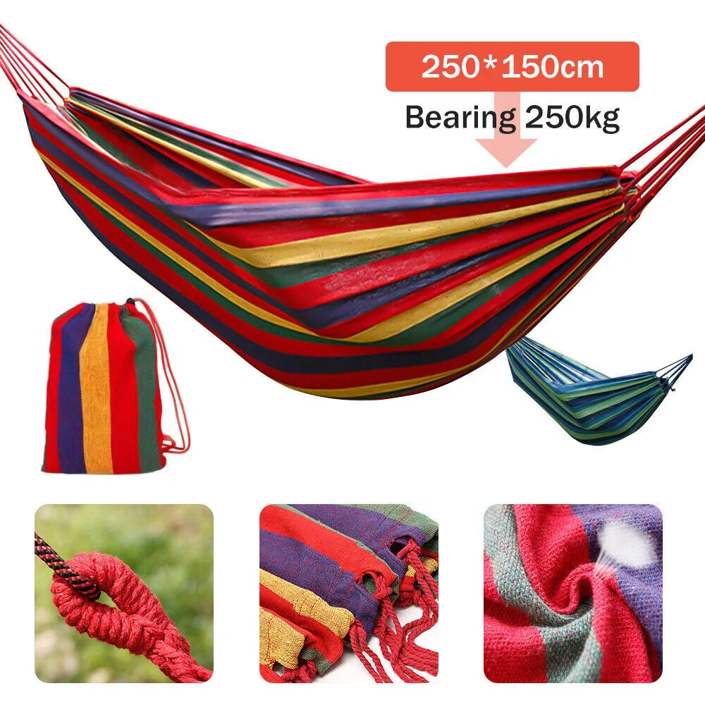 Adult Hammock Garden Swing Portable Canvas Hammock