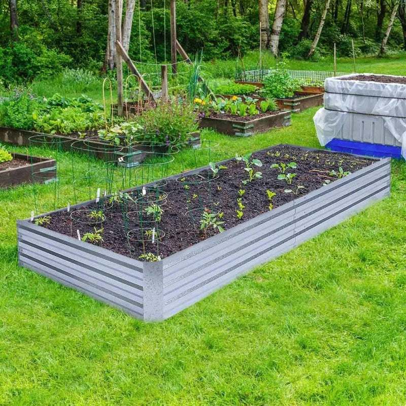 Large Metal Planter Box , Flower, Herb, 8x4x1ft