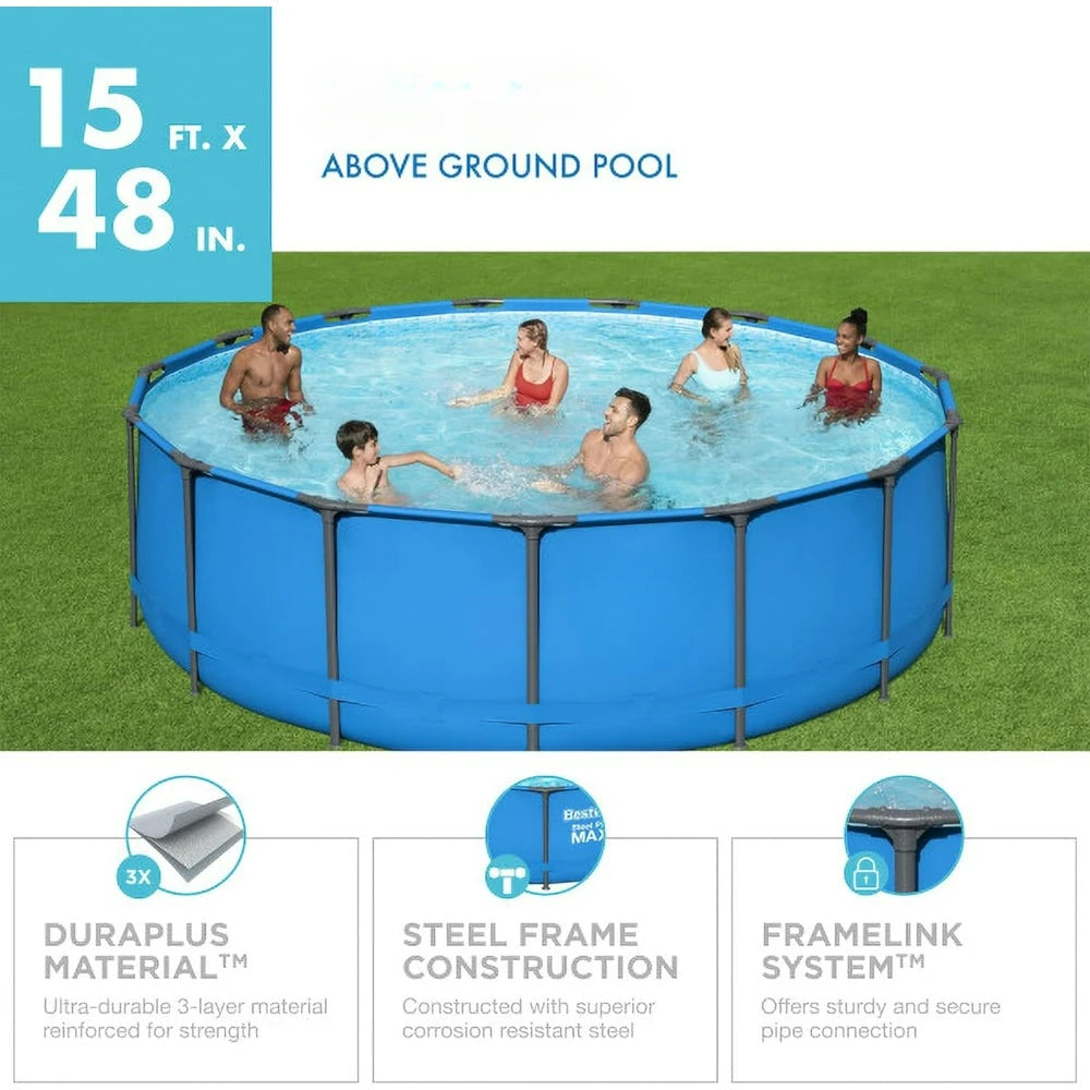 15’ x 48"Outdoor Backyard Family Swimming Pool - All About Variety