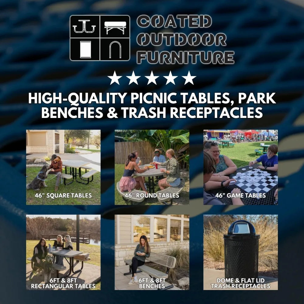 Coated Heavy-Duty Portable Outdoor Picnic Table