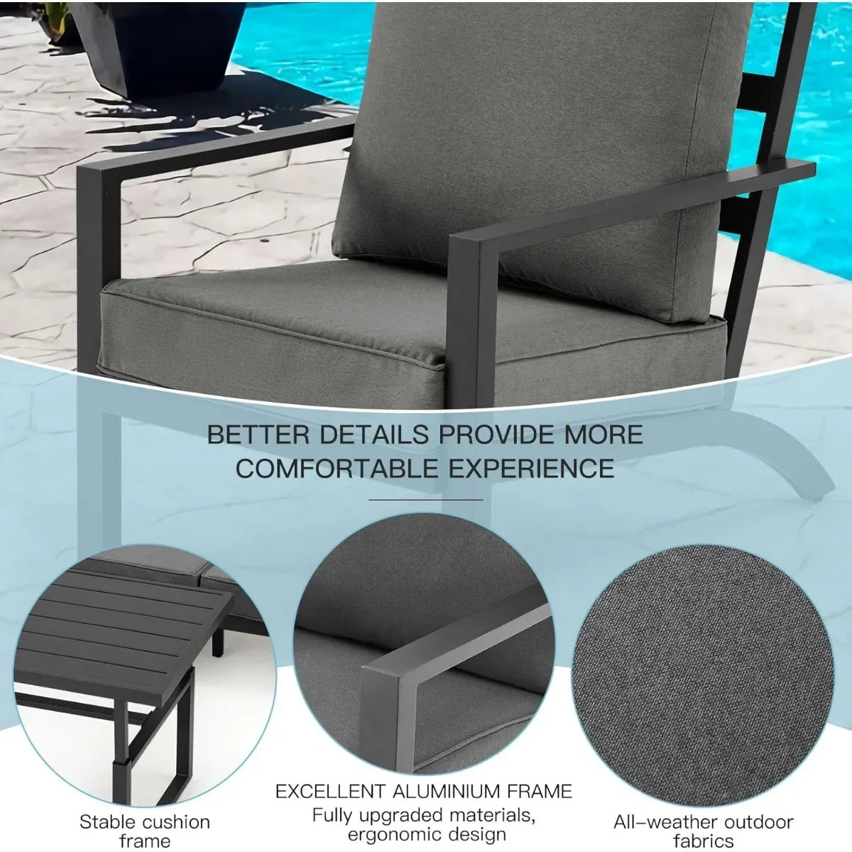 Modern Patio Furniture Conversation Set High Back