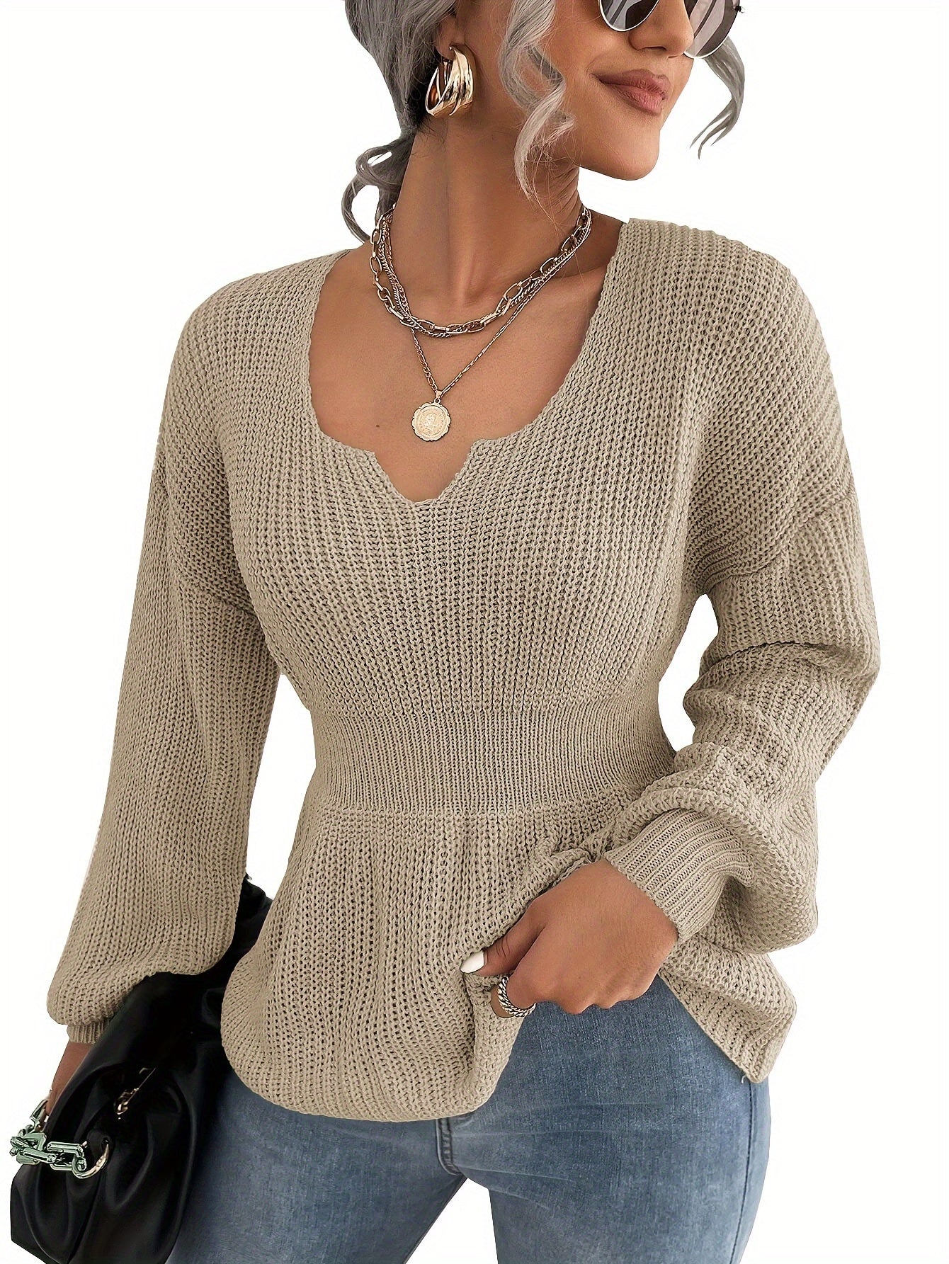 Women's V Neck Sweaters Fall Trendy