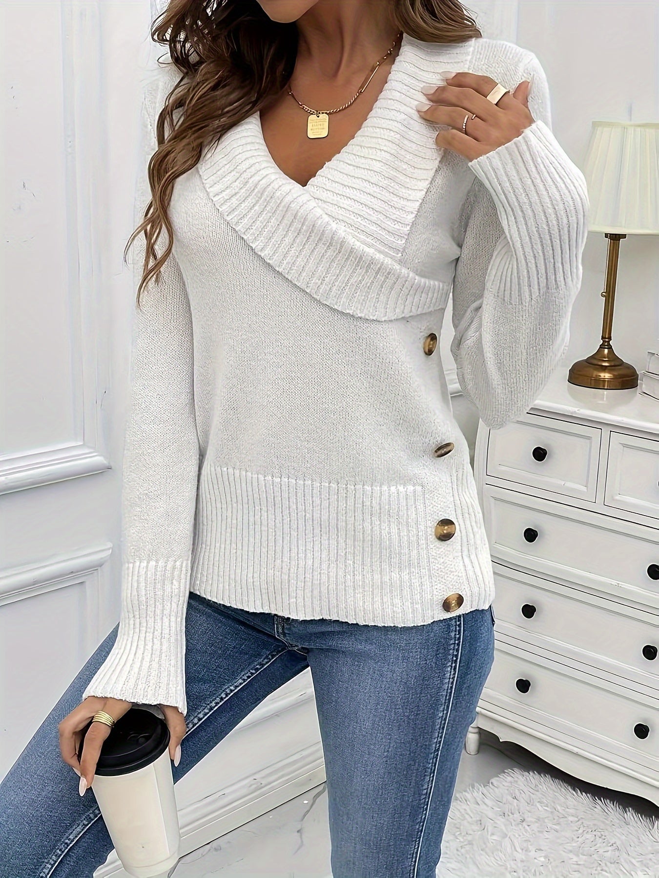 V-Neck Elegant Sleeveless Sweater