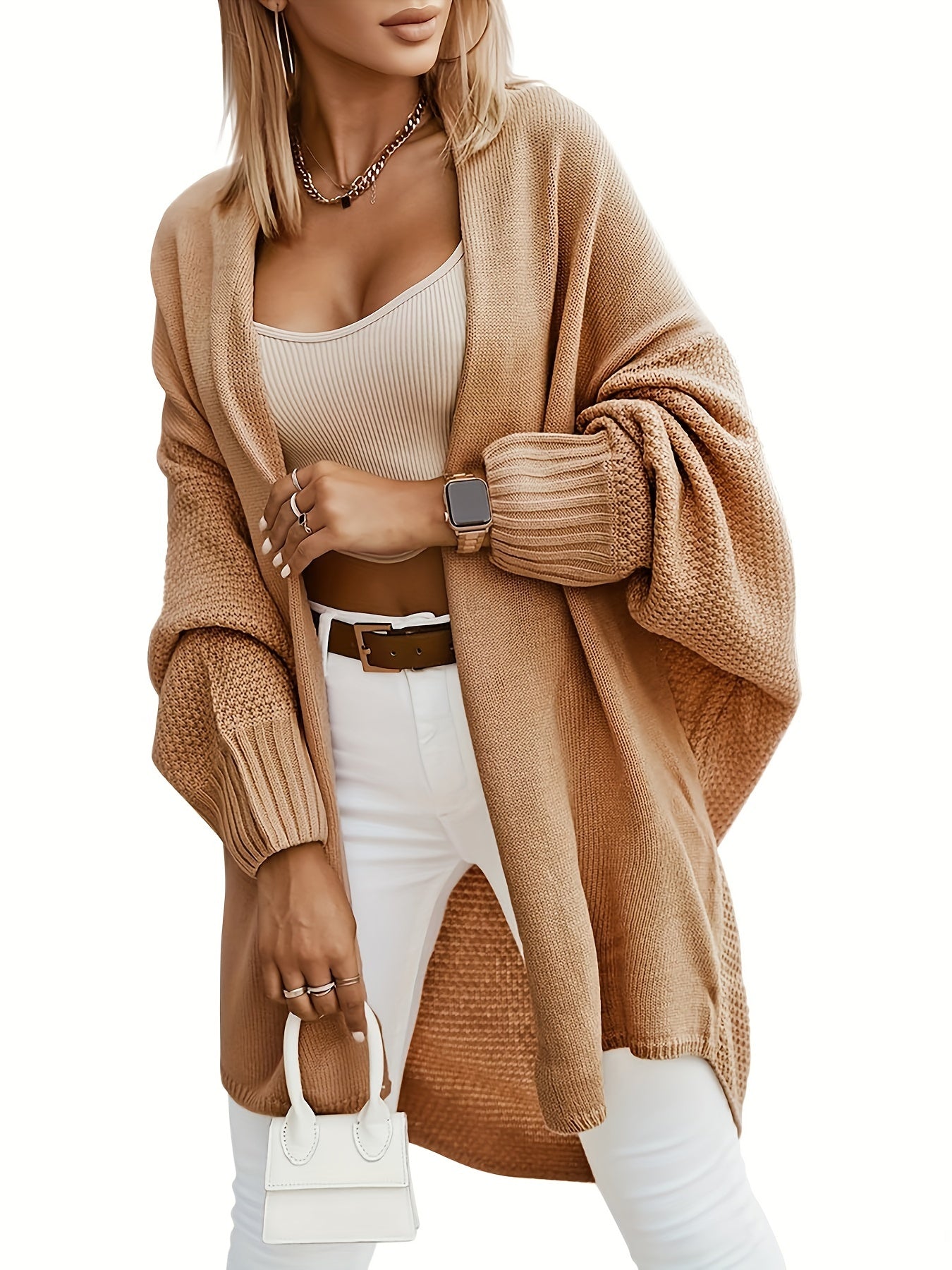 Women's  Batwing Sleeve Oversized Long Cardigan Sweaters